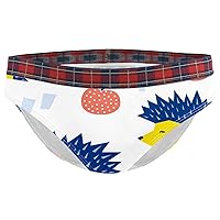 Hedgehog Red Fruit Prints Women Underwear Cotton Bikini Ladies Brief Panties, S