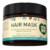 ecoLove Deep Conditioning Hair Mask, Natural Macadamia Hair Mask,Shea Moisture Hair Mask,Argan Oil Hair Mask, No SLS or Parabens – with Natural Moroccan Oil Extract -Vegan and Cruelty-Free. 11.8 oz