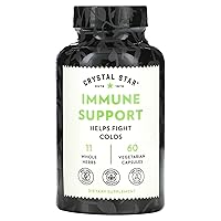 Crystal Star Immune Support Supplement (60 Capsules) - Herbal Immune Booster for a Proactive Multi-System Defense - Echinacea, Goldenseal, Yarrow & Elecampane - Non-GMO