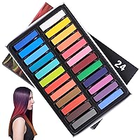 Hair Chalk 24 Colors Temporary Hair Dye Safe Hair Chalk for Kids Washable Temporary Hair Colour Pen Colorful Gifts, Great Toy for Kids ＆ Adults Halloween Carnival Cosplay Party for Hairdressing