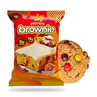 Prime Bites Protein Brownie from Alpha Prime Supplements, 16-19g Protein, 5g Collagen, Delicious Guilt-Free Snack,12 bars per Box (Peanut Butter Candy Crunch)