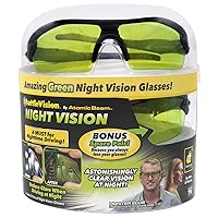 Polarized Night Glasses, As Seen on TV Sport Glasses with Green Lenses Reduce Glare To Improve Night Vision, 2 Pack, Holiday Gift