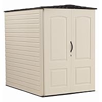 Rubbermaid Large Plastic Weatherproof Outdoor Storage Shed with Double Wall Construction for Backyard, Garden, and Patio, Sandstone