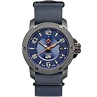 LIV GX1-A Women's Swiss Automatic Watch 42MM Case, Blue Dial, Blue Leather Strap