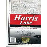 Harris Lake : Waterproof & Tear Resistant : GPS Coordinates, Marina Listings, Lake Structure, Road Network, More