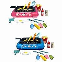 Magic Fry Cooking Simulator Gourmet Cooking Box Toy-Pink & Blue, Popular Gifts for Kids
