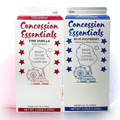 Concession Essentials - CE Floss Sugar -2pk Cotton Candy Floss Sugar 2 Pack (Pink Vanilla and Blue Raspberry)