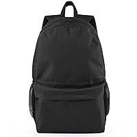 Small Black Backpack for Women and Men, Lightweight Causal Backpacks for School,College,Travel,Work (18 Inch)