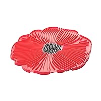 Poppy Pop Food Safe Silicone Trivet - 8''/20cm - Withstands Temperatures up to 220°C/428°F - BPA-Free, Plastic Free, Food-Grade Silicone - Microwave and Dishwasher Safe - Red Scarlet