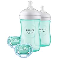 Philips AVENT Natural Baby Bottle with Natural Response Nipple, Teal Baby Gift Set, SCD837/02