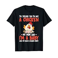 I'm Not A Chicken Mom Said I'm A Baby Cute Chicken Bow Tie T-Shirt