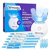 Teeth Whitening Kit for Sensitive Teeth with LED Light, 35% Carbamide Peroxide, (4) 3ml Gel Syringes, (2) Remineralization Gel and Mouth Tray