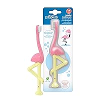 Dr. Brown's Baby and Toddler Toothbrush, Flamingo 1-Pack, 1-4 Years