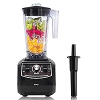 Huanyu Professional Countertop Blender 100 oz Variable Speed & Pulse Feature for Fruit Smoothie Ice Soy Milk Hot Soups Frozen Desserts Crush Mix Home Commercial 2200W G5500 (110V US Plug, Black)
