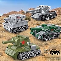 Military Tank Building Brick Sets, Pull Back Car Building Blocks, 3D Assembly Tanks for Boys Building Block Car Toys for Kids Age 6 7 8 9 10, 503 Pieces
