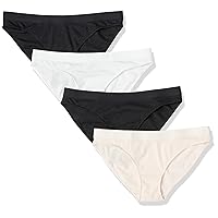 Amazon Essentials Women's Ribbed Bikini Underwear, Pack of 4