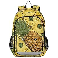 ALAZA Tropical Coconut Palm Trees Fruits Pineapples Tropical Pineapple Exotic Fruits Reflective Backpack Outdoor Sport Safety Bag