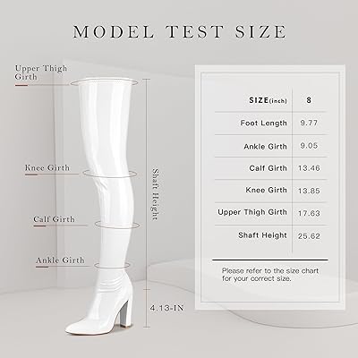  WSKEISP Women's Thigh High Boots Patent Leather PU Heeled Over  The Knee High Boots Sexy Pointed Toe Chunky Heel GOGO Boots