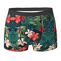 summer hawaiian Print Mens Boxer Briefs Funny Novelty Underwear Hilarious Gifts for Comfy Breathable