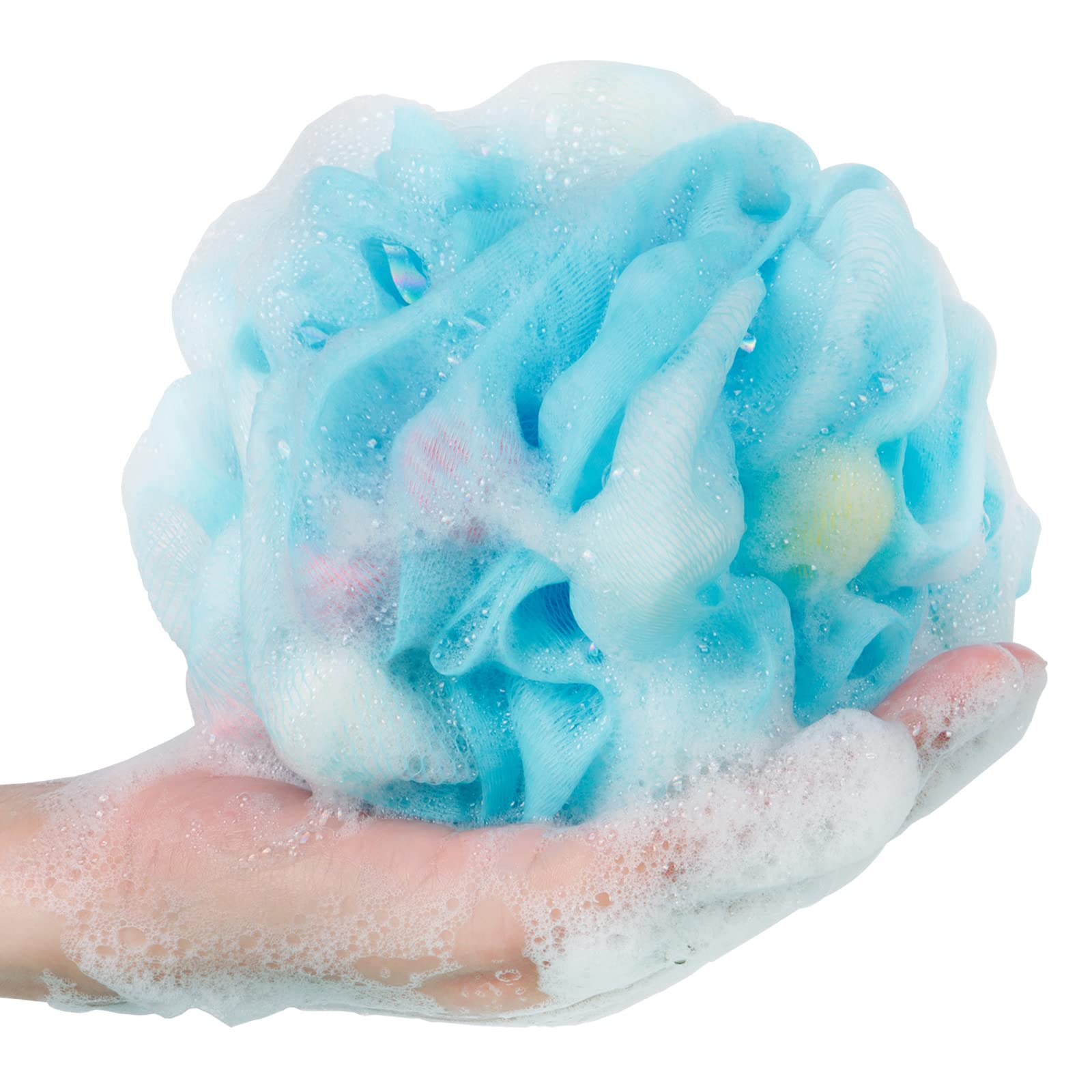 BCKENEY Bath Loofah Sponge Soft Mesh Shower Puff for Body Wash Bath Sponge Body Scrubber for Women & Men Body Exfoliator-Bathing Accessories (3Pack 40G S)