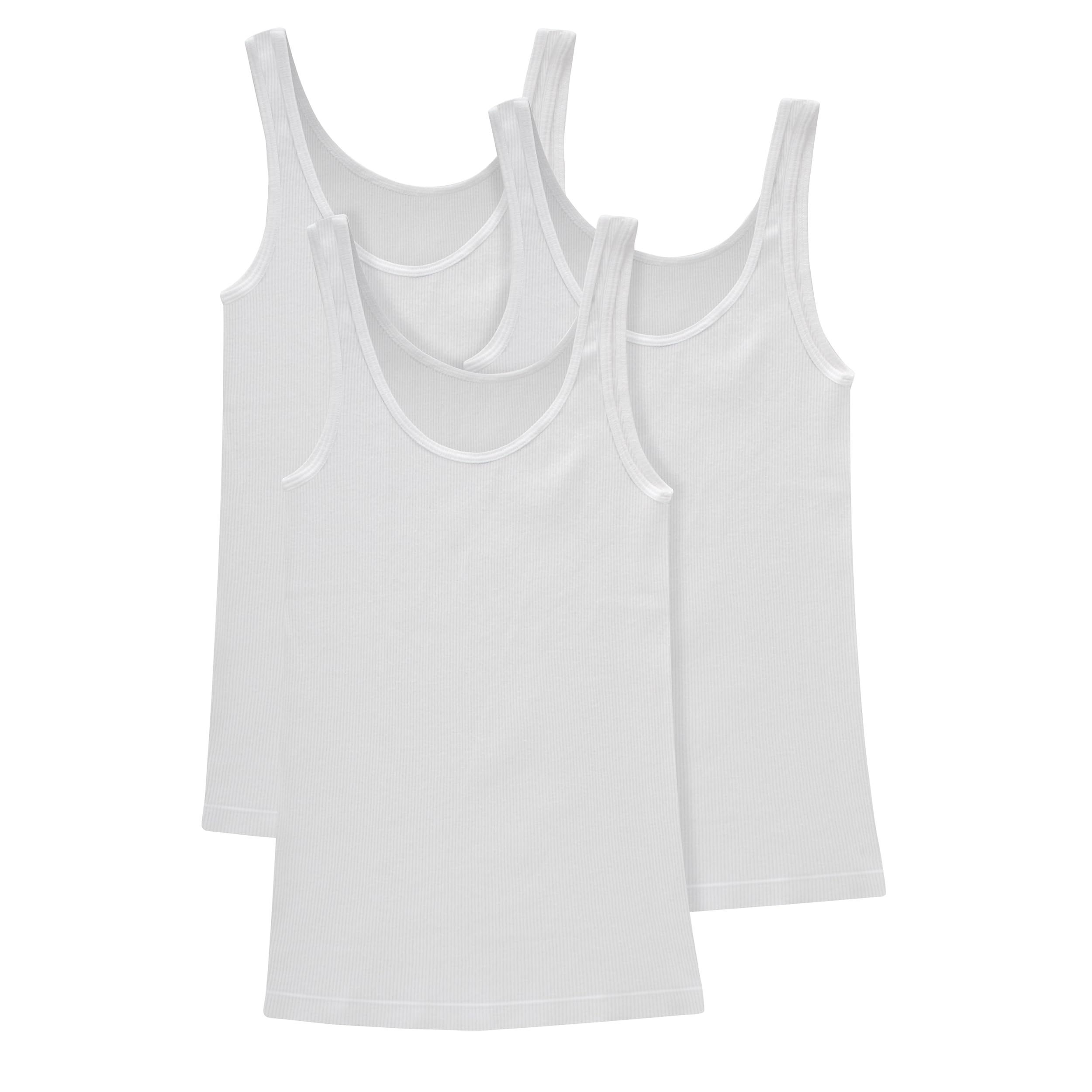 Hanes Women's Originals Knit Cotton Pack, Soft Ribbed Tank Tops, 3-Pack