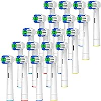 Replacement Toothbrush Heads Compatible with Oral-B Braun, 20 Pcs Professional Electric Brush Heads for Oral B Replacement Heads Refill Pro 500/1000/1500/3000/3757/5000/7000/7500/8000