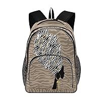 ALAZA African Woman With Zebra Print Hair School Backpacks Travel Laptop Bags Bookbags for College Student