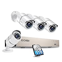 8CH 3K Lite Home Security Camera System Outdoor with 1TB HDD,AI Human/Vehicle Detection,120ft Night Vision,H.265+ 8 Channel Wired DVR with 4pcs 1080P Weatherproof CCTV Cameras,for 24/7 Recording ZOSI 8CH 3K Lite Home Security Camera System Outdoor with 1TB HDD,AI Human/Vehicle Detection,120ft Night Vision,H.265+ 8 Channel Wired DVR with 4pcs 1080P Weatherproof CCTV Cameras,for 24/7 Recording