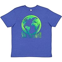Save The Earth Green and Blue Globe in Heart Youth T-Shirt