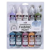 TULIP 10 Color Dimensional Paint, Multicolor, 10 Count (Pack of 1)
