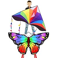 Butterfly Kite and Colorful Rainbow Kite for Kids and Adults