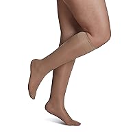 SIGVARIS Women's Sheer Fashion Closed Toe Calf Height - 15-20mmHg Weight Compression Hose - Lightweight & Breathable in Soft Stretch Fabric for Comfortable Everyday Wear (Various Colors and Sizes)