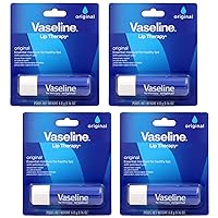 Vaseline Lip Therapy Care Original, Fast-Acting Nourishment, Ideal for Chapped, Dry, Cracked, or Damaged Lips, Lip Balm, 0.16 Ounce (Pack of 4)