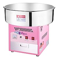 Cotton Candy Machine – 1000W Vortex Floss Maker with Stainless-Steel Pan - Uses Sugar or Hard Candy for Party Treat by Great Northern Popcorn (Pink)