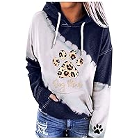 XJYIOEWT Tops For Women Casual Spring For Senior long-sleeved hooded Ladies leisure top outdoor matching ladies color p