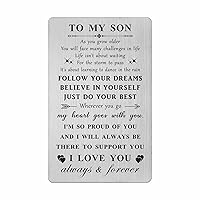 To My Son Wallet Card - Father's Day Gift, Perfect for Birthday, Graduation, Wedding, Valentine's Day, Thanksgiving, Halloween, Christmas, New Year's, or Just Because