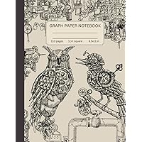 Graph Paper A4 Pad 1cm Squares - Designer Steampunk Antique Style: Squared Paper Notebook A4, Graph Pad, Grid Paper, Graph Notebook, For Mathematics ... College or Work, Squared Paper 110 Pages