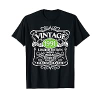 Vintage 1991 30th Birthday Gift Men Women Original Design T-Shirt