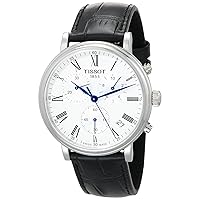 Tissot Mens Carson Premium Chronograph 316L Stainless Steel case Swiss Quartz Watch, Black, Leather, 20 (T1224171603300)