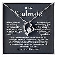 To My Soulmate Necklace Gift For Women, Necklace For Wife From Husband, Wife Birthday Gifts From Husband, Anniversary Jewelry Romantic Gifts For My Wife With Message Card, Best Necklace For Future Wife Soulmate.