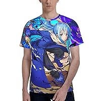 Anime That Time I Got Reincarnated As A Slime Rimuru Tempest Mens T-Shirt 3D Summer Casual Crew Neck Short Sleeve Tops