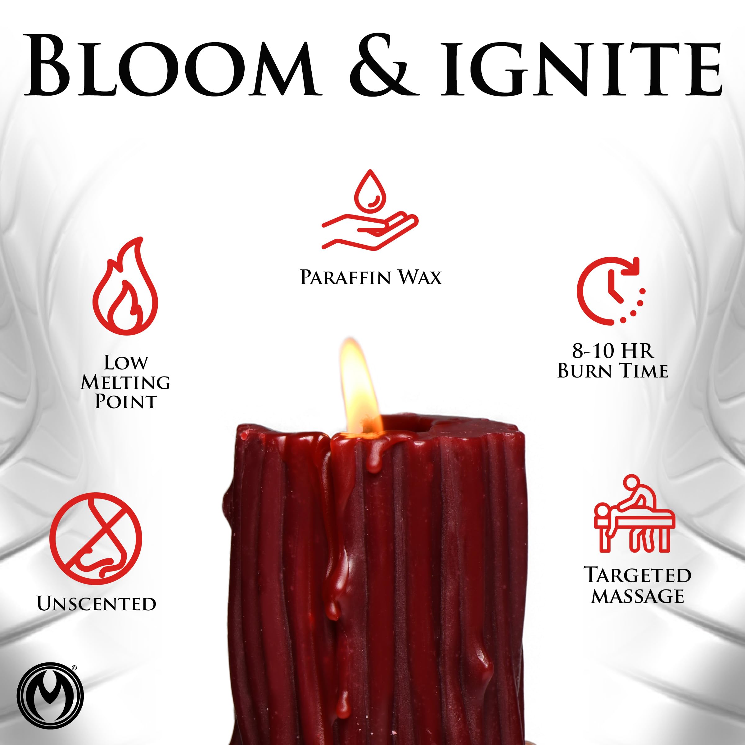 Thorn Drip Candle for Wellness and Relaxation & Romantic Candle Massage. Low Melting Point. Unscented Paraffin Body Wax. Perfect Spa Gift for Self-Care. 1 Piece, Red.