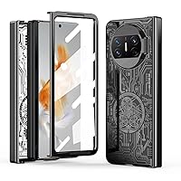 Phone Back Cover Slim Case Compatible with Huawei Mate X3 with Hinge+Camera Lens Protector,Thin Hard PC Case Fashion Protective Case Compatible with Huawei Mate X3 Rugged Electroplating Cover Case Cov