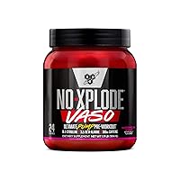 BSN N.O.-XPLODE Vaso Pre Workout Powder with 8g of L-Citrulline and 3.2g Beta-Alanine and Energy, Flavor: Watermelon Smash, 24 Servings