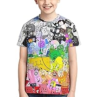 Bfdi-Dream-Island Unisex Graphic T-Shirts Crewneck Summer Shirt Short Sleeve Tops Blouse for Boys Girls