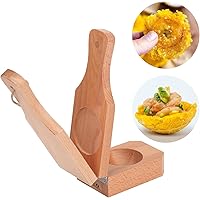 2-in-1 Kitchen Hero Smash, Press, & Mold Plantains & Bananas! Tostones, Cups, & More with Large Wooden Tostonera, Perfect, Crispy Plantains Made Easy! Smash, Press, & Mold Fun with This Multi-Tool