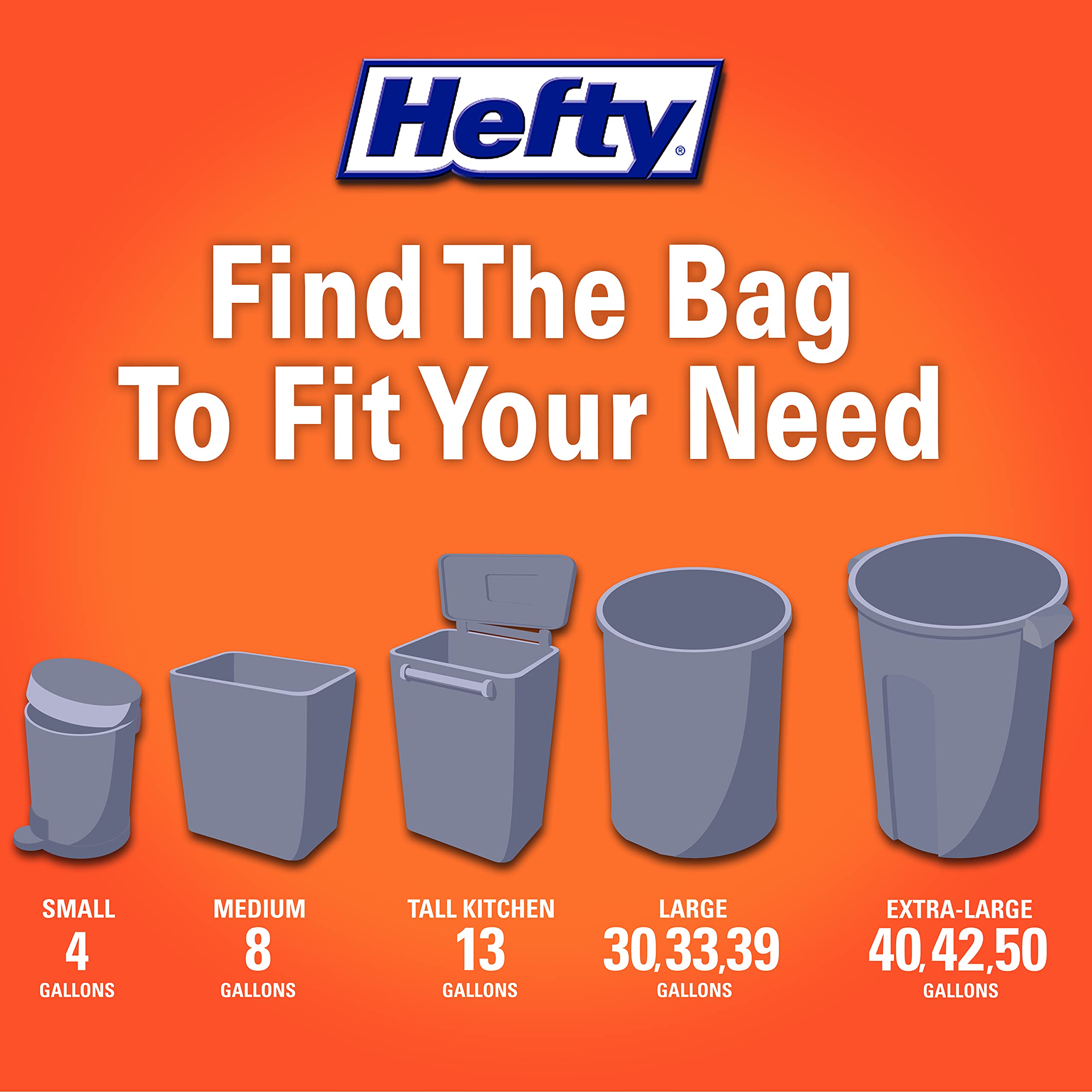 Hefty Ultra Strong Tall Kitchen Trash Bags, Fabuloso Lemon Scent, 13 Gallon, 110 Count