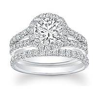 3.00ct GIA Round Cut Diamond Bridal Set in Platinum