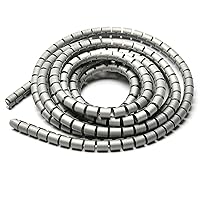 Othmro 9FT PE Spiral Cable Wraps 0.39-0.47in Dia Polyethylene Expandable Abrasion Protector Wire Sleeves Spiral Wire Wrap Tubes PC Manage Cables for Computer Electrical Wire Organizer Sleeve Gray