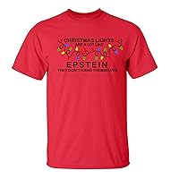 Funny Christmas Lights are A Lot Like Epstein Short Sleeve T-Shirt-Red-Large